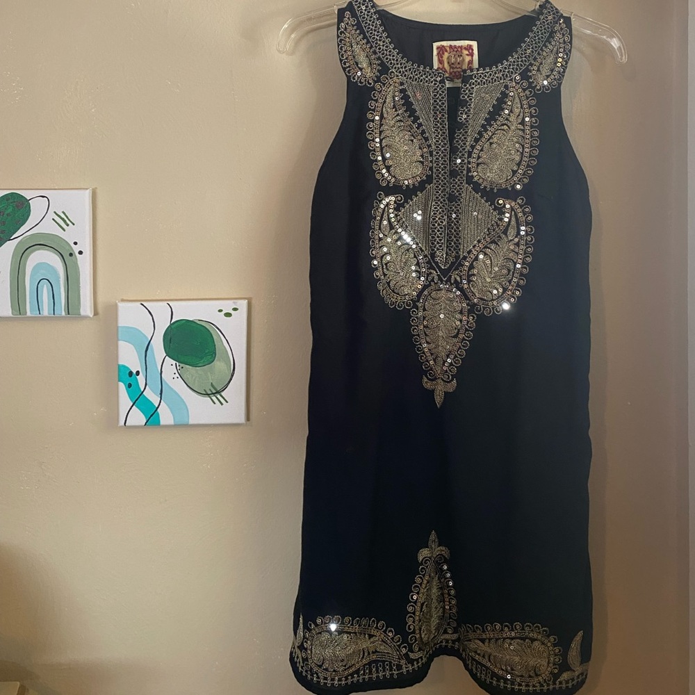 Black and gold free people dress with sequins